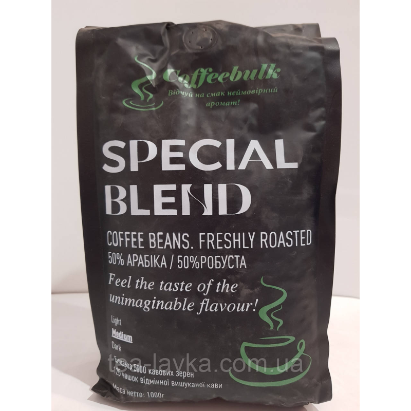 Зернова кава CoffeeBulk Special blend (50% арабіка і 50% робуста) 1кг
