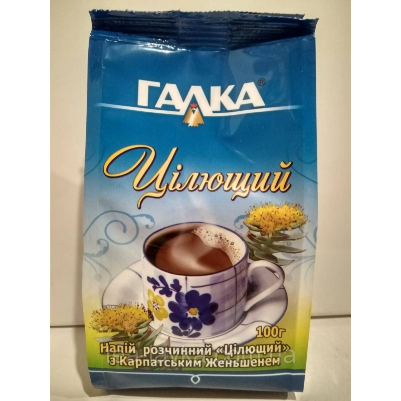 Галка напій розчинний з цикорієм та женьшенем Цілющий 100 г