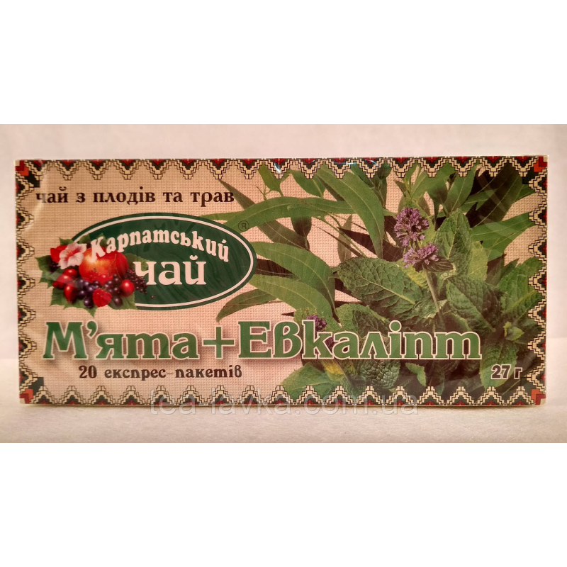 Чай трав“яний Карпатський Чай М“ята і Евкаліпт 20 пак по 1,35 г