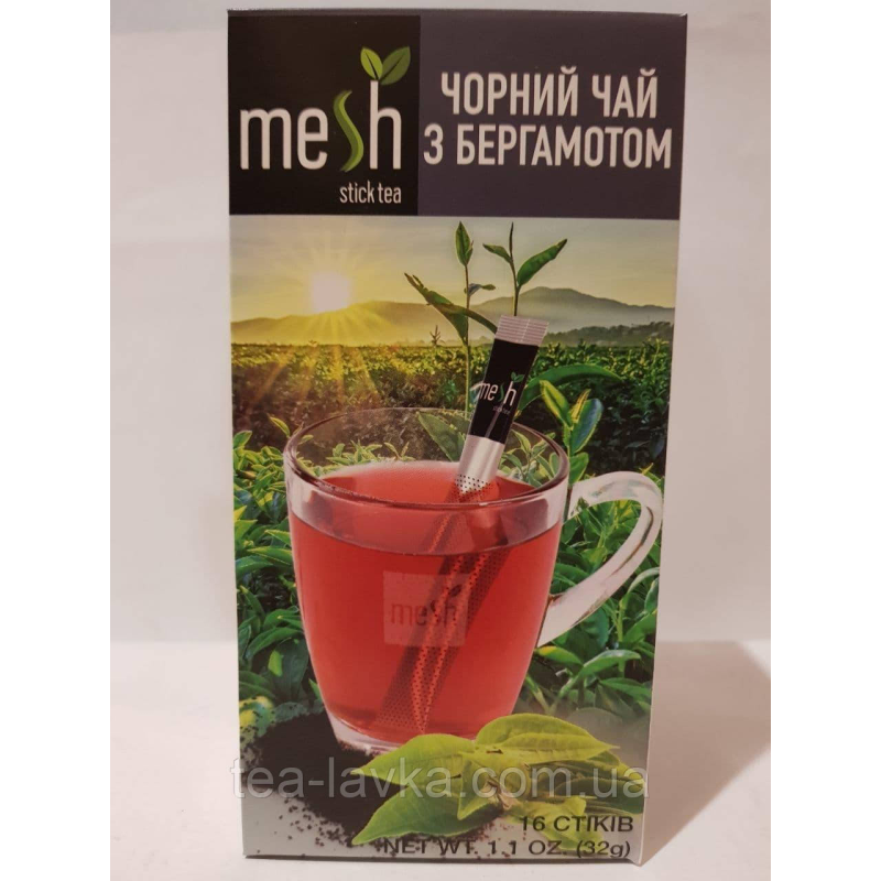 Чай Mesh stics чорний з бергамотом  Меш в стіках 16 шт по 2 г