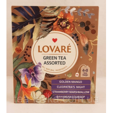 Чай зелений в пакетиках Ловаре асорті Lovare Assorted Green Tea 32 шт по 2 г у конвертах