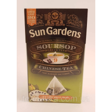 Чай зелений Sun Gardens Soursop із саусепом у пірамідках 20 шт по 2,5г