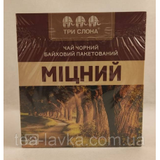 Чай Три слони Міцний чорний у пакетиках 100 шт по 1,5г без нитки