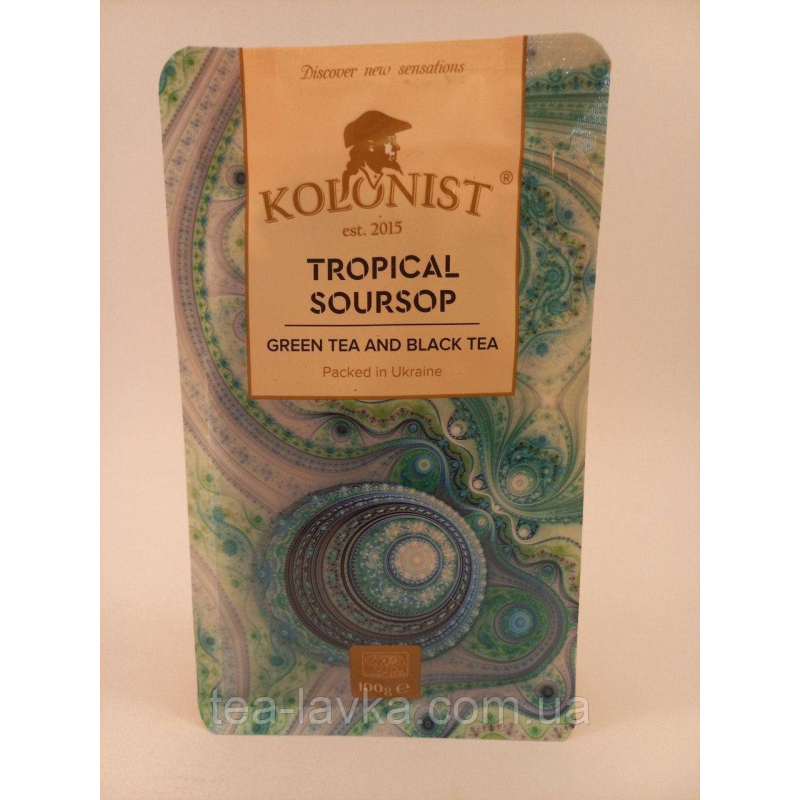 Чай Колоніст Kolonist зелений та чорний Tropical Soursop 100 г