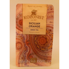 Чай Колоніст Kolonist зелений з цедрою апельсина Sicilian Orange 100 г