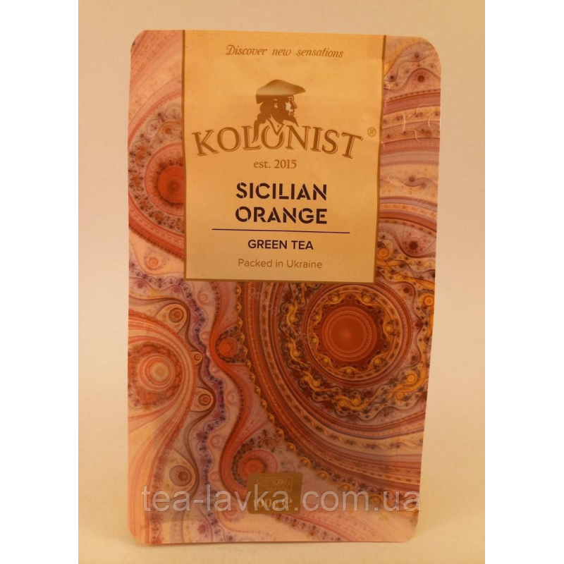Чай Колоніст Kolonist зелений з цедрою апельсина Sicilian Orange 100 г