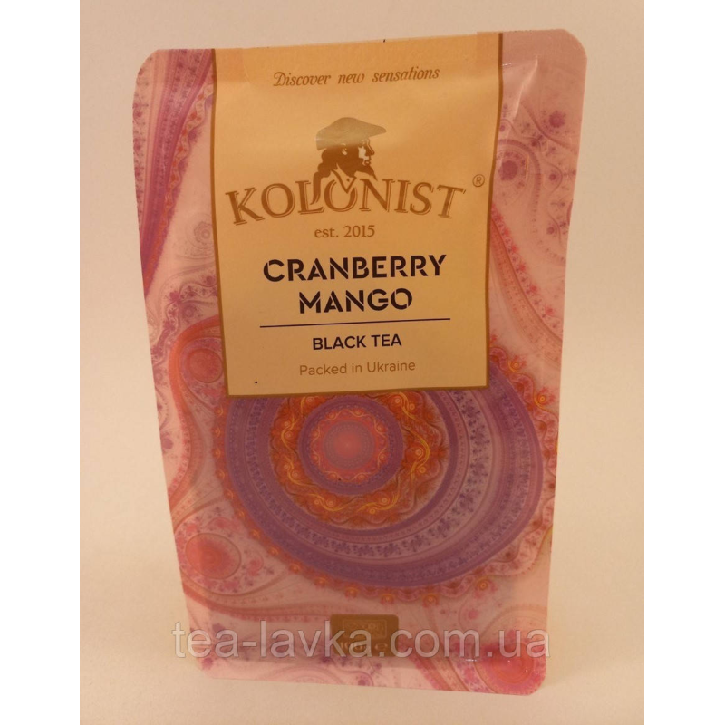 Чай Колоніст Kolonist чорний з журавлиною та манго Cranberry Mango 100 г