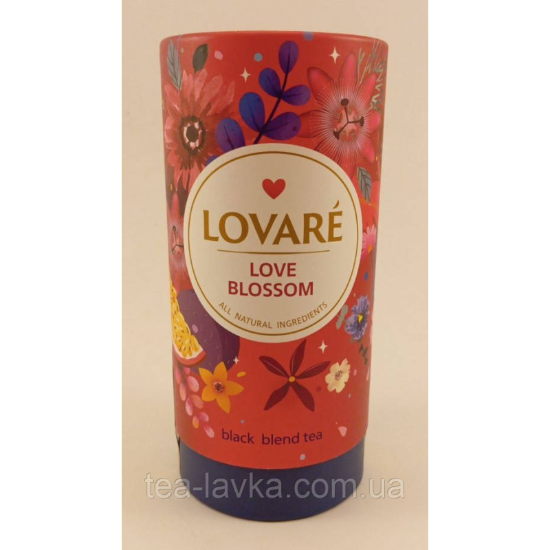 Чай Ловаре Lovare Love Blossom чорний чай з ароматом маракуї та манго 80г у тубусі