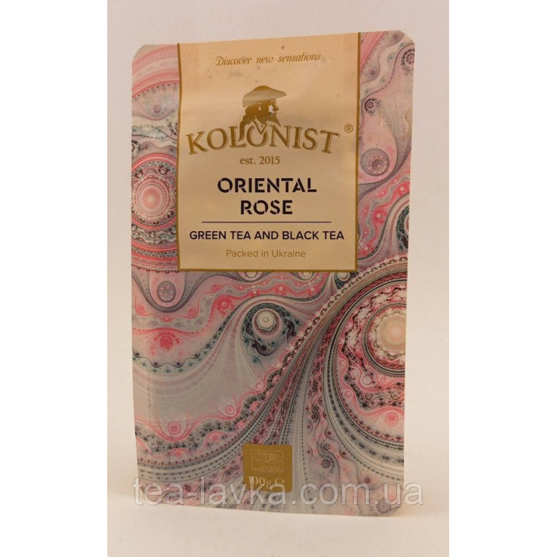 Чай Колоніст Kolonist Oriental Rose Східна Троянда чорний та зелений чай з пелюстками троянди та жасмину 100 г