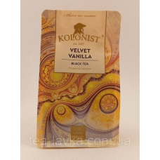 Чай чорний Kolonist Velvet Vanilla Колоніст Оксамитова Ваніль з фруктами, пелюстками та ароматом ванілі 100 г
