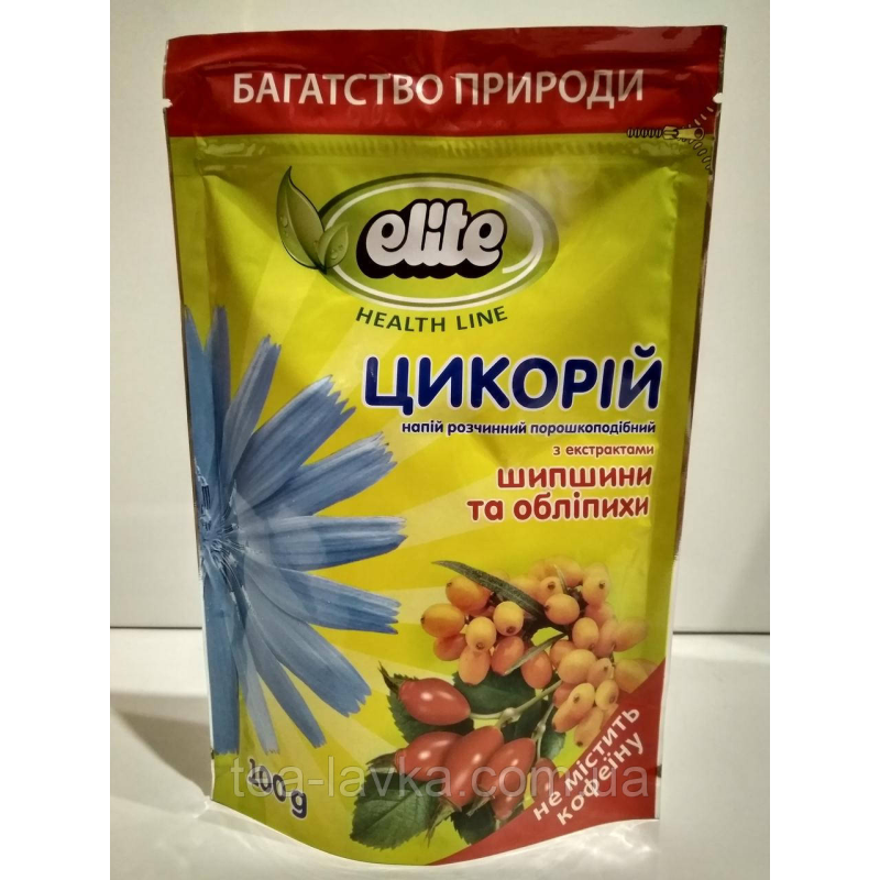 Напій розчинний Цикорій Elite з шипшиною і обліпихою 100г