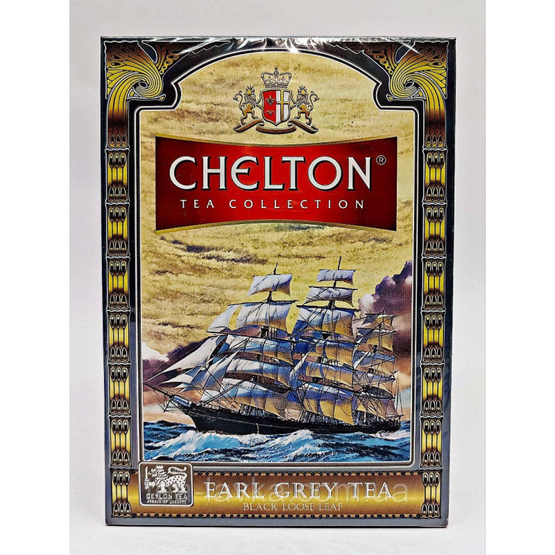 Чай Chelton Earl Grey Челтон Ерл Грей чорний цейлонський крупнолистовий з бергамотом 100г