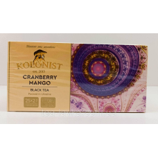 Колоніст Kolonist чорний чай у пакетиках Журавлина та Манго Cranberry Mango 25 шт по 2г