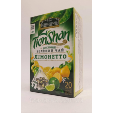 Тянь Шань зелений чай в пірамідках Лімонетто Limonetto 20шт по 2г