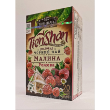 Тянь Шань чай чорний у пірамідках Малина Рожева Raspberry Pinc 20 шт по 2г