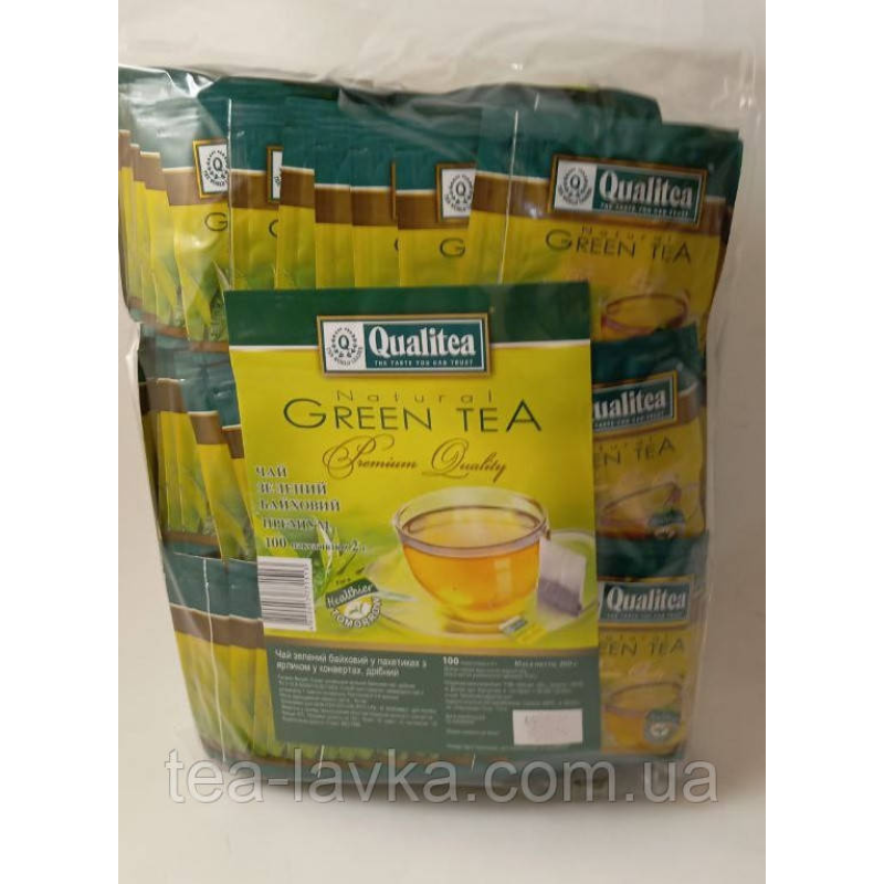 Чай Qualitea зелений китайський у пакетиках 100 шт по 2г