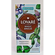 Чай трав“яний з м“ятою Lovare Magic Breeze Ловаре Чарівний Бриз у пакетиках 24 шт по 1.3г Tisanes