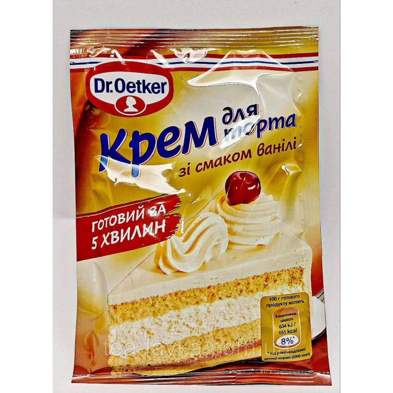 Dr.Oetker Крем для торта зі смаком ванілі (суха суміш) 50 г