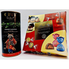 Подарунковий набір Чай Graff Cherry Samurai 80г (тубус) та цукерки Lindt Moments 223 г (Німеччина)
