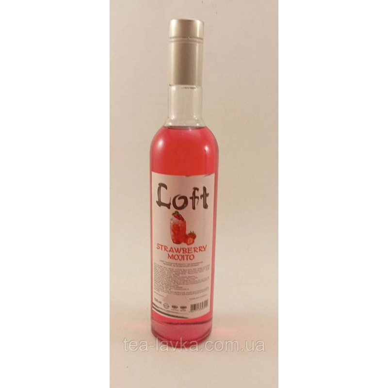 Сироп Loft Strawberry Mojito Лофт Полуничний Мохіто 700 мл у скляній пляшці з дозатором