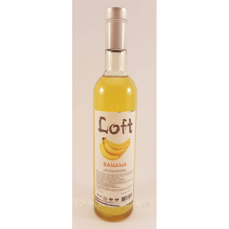 Сироп Loft Banana Лофт Банан 700 мл у скляній пляшці з дозатором