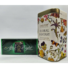 Подарунковий набір Чай Chelton Floral Fantasy у банці 100 гр та Шоколад After Eigft з м“ятною начинкою 200г