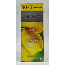 Чай чорний Мономах Lemon Лимон у пакетиках з цедрою та ароматом лимону 40+5 шт