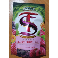 Чай Тянь Шань зелений зі шматочками малини Малиновий Джем Tien Shan Raspberry Jam 80г